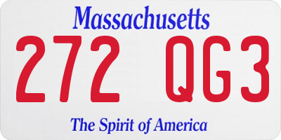 MA license plate 272QG3