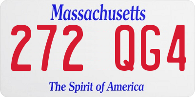 MA license plate 272QG4