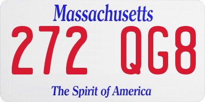 MA license plate 272QG8