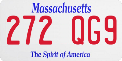MA license plate 272QG9
