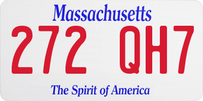 MA license plate 272QH7