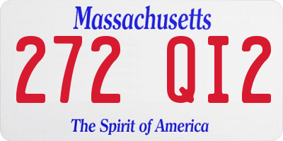 MA license plate 272QI2