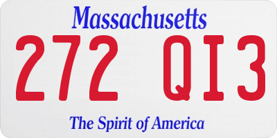 MA license plate 272QI3