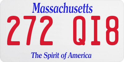 MA license plate 272QI8