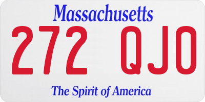 MA license plate 272QJ0