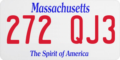 MA license plate 272QJ3