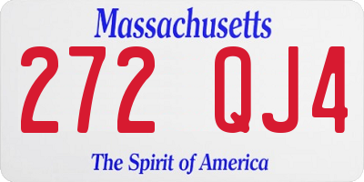 MA license plate 272QJ4