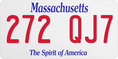 MA license plate 272QJ7