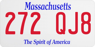 MA license plate 272QJ8
