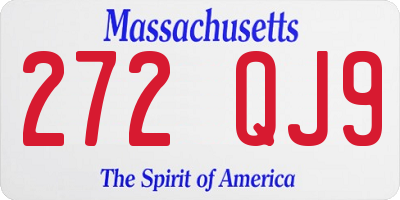 MA license plate 272QJ9