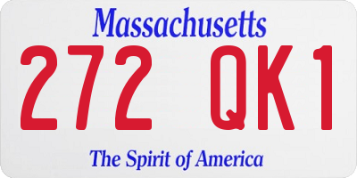 MA license plate 272QK1