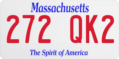 MA license plate 272QK2