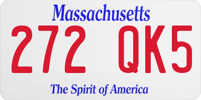 MA license plate 272QK5