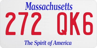 MA license plate 272QK6