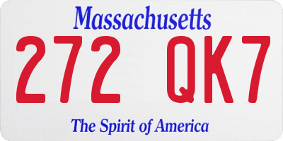MA license plate 272QK7