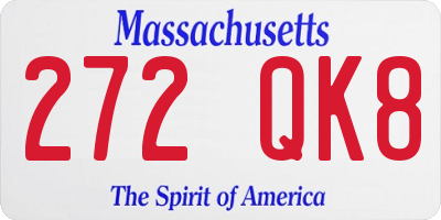 MA license plate 272QK8