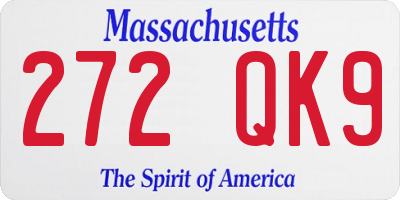 MA license plate 272QK9