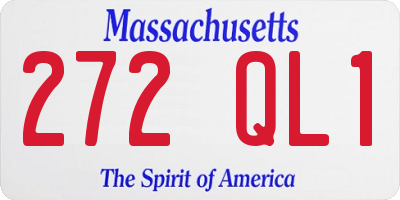 MA license plate 272QL1