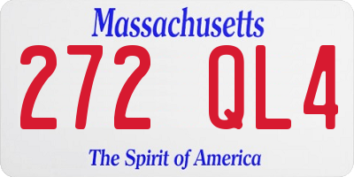 MA license plate 272QL4
