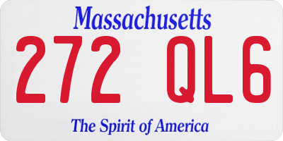 MA license plate 272QL6