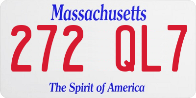 MA license plate 272QL7
