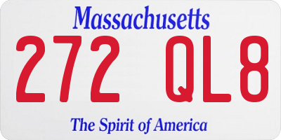 MA license plate 272QL8