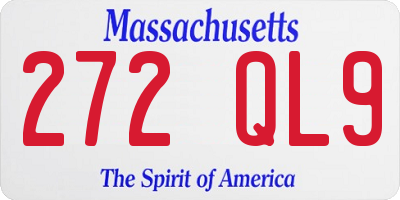 MA license plate 272QL9