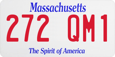 MA license plate 272QM1
