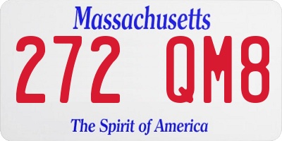 MA license plate 272QM8