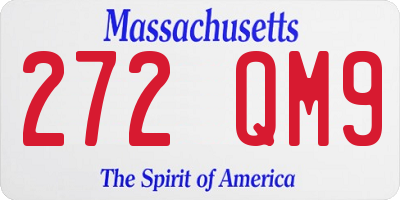 MA license plate 272QM9