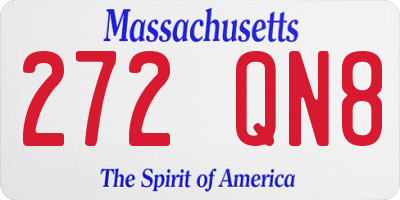 MA license plate 272QN8