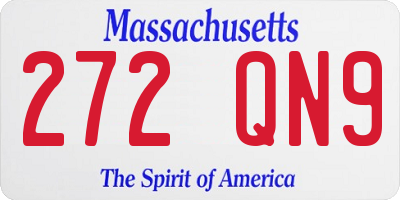 MA license plate 272QN9