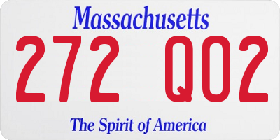 MA license plate 272QO2