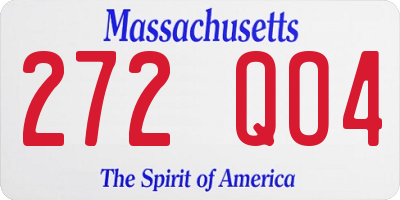 MA license plate 272QO4