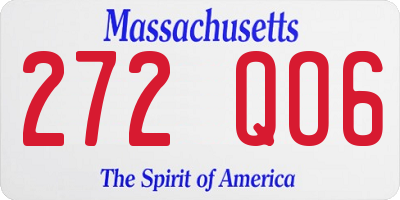 MA license plate 272QO6