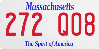 MA license plate 272QO8