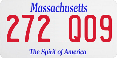 MA license plate 272QO9
