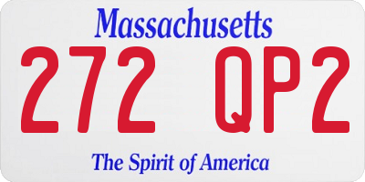 MA license plate 272QP2