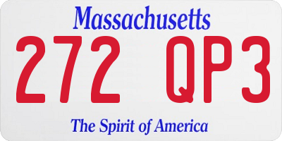 MA license plate 272QP3