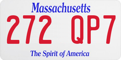 MA license plate 272QP7