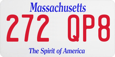 MA license plate 272QP8