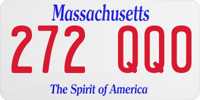 MA license plate 272QQ0
