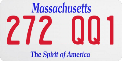 MA license plate 272QQ1