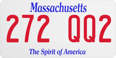MA license plate 272QQ2