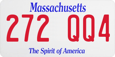 MA license plate 272QQ4