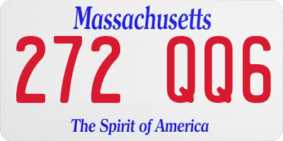MA license plate 272QQ6