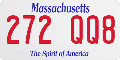 MA license plate 272QQ8