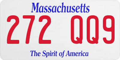 MA license plate 272QQ9