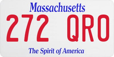 MA license plate 272QR0