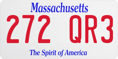 MA license plate 272QR3